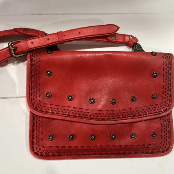 Giorgio Del Re Cognac Italian Leather Foldover Flap Crossbody Shoulder Bag Purse - Picture 2 of 11